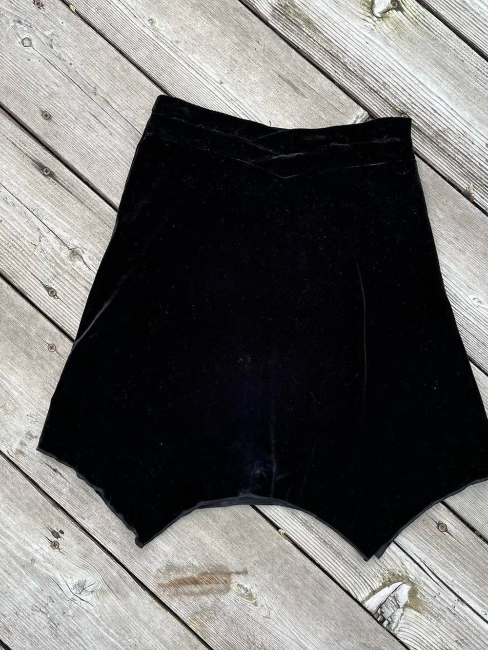 Byer Girl black velvet crossover waist fairy cut skirt